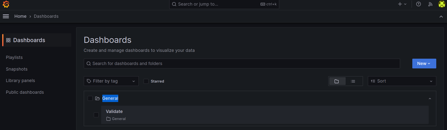 dashboard validate